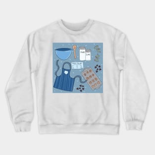 Holiday Baking, Winter theme cute baking cookies scene. Crewneck Sweatshirt